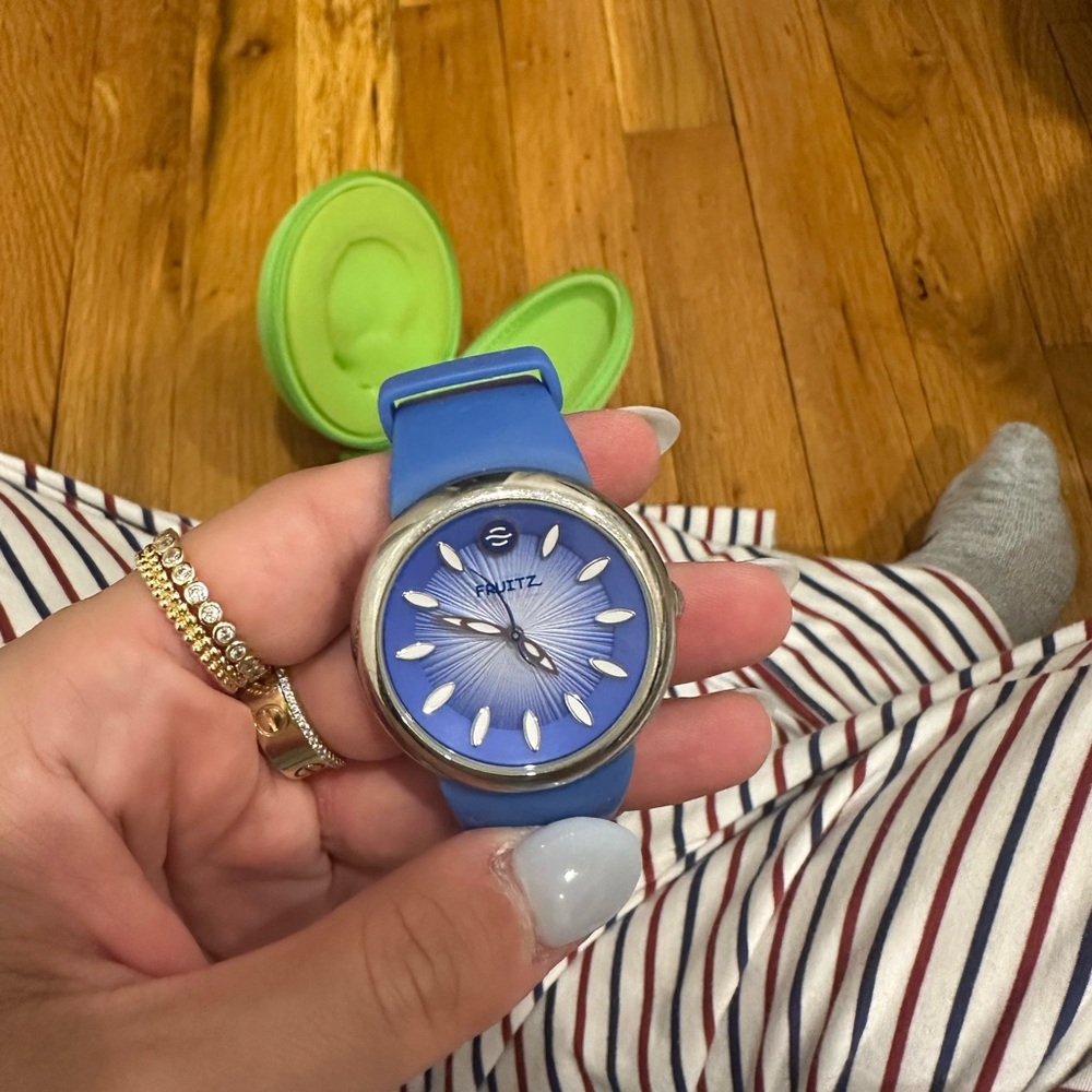 Blue Fruitz Watch with Silver Accents